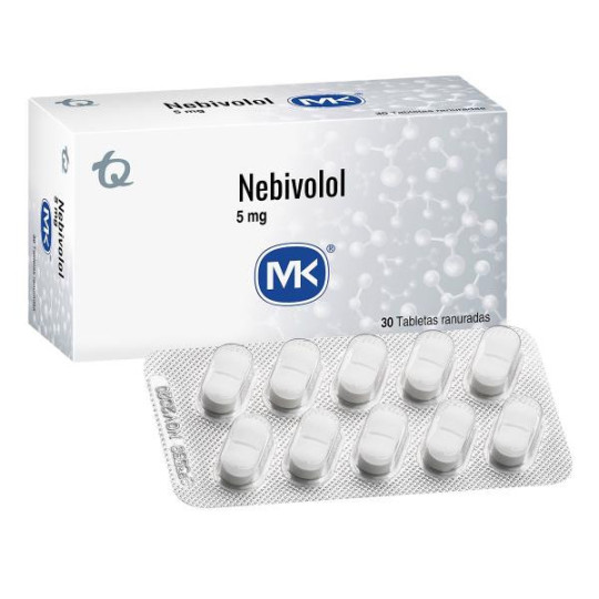 NEBIVOLOL 5 MG 30 TABLETAS MK NEBIVOLOL CLORHIDRATO NEBIVOLOL 5 MG 30 TABLETAS MK NEBIVOLOL CLORHIDRATO