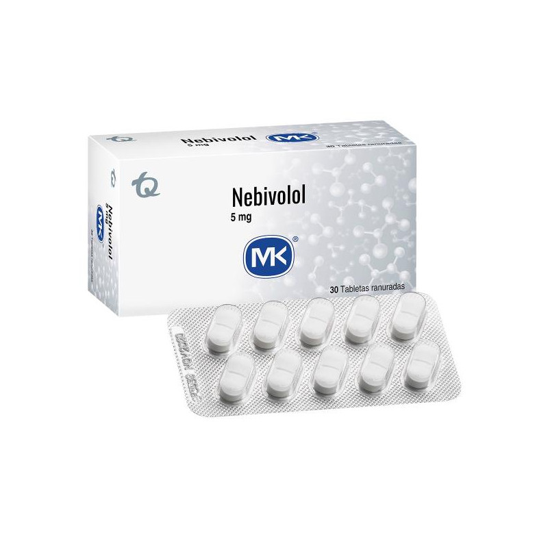 NEBIVOLOL 5 MG 30 TABLETAS MK NEBIVOLOL CLORHIDRATO NEBIVOLOL 5 MG 30 TABLETAS MK NEBIVOLOL CLORHIDRATO
