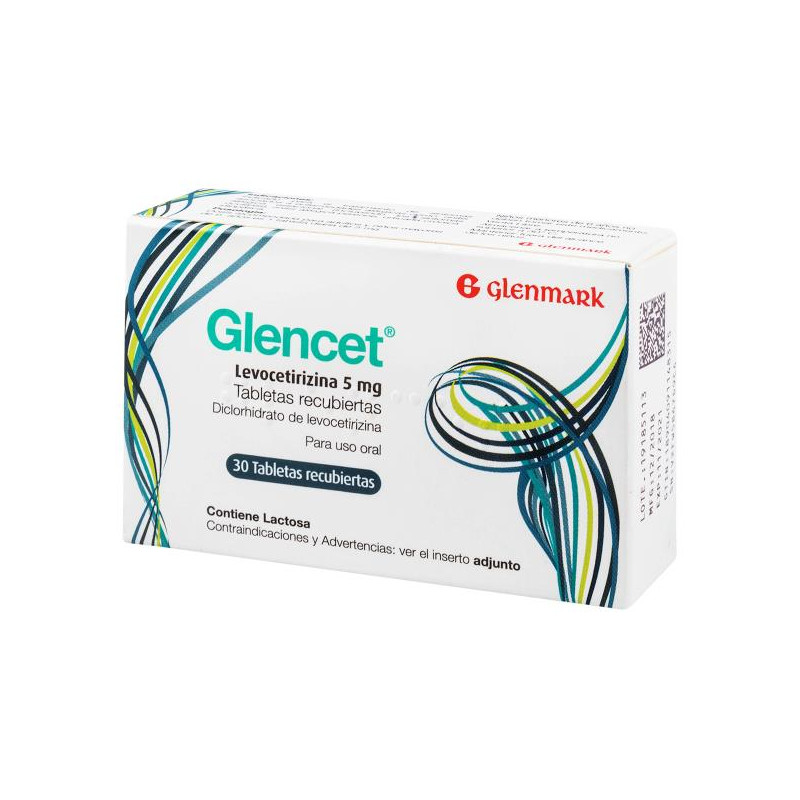 GLENCET 5 MG 30 TAB LEVOCETIRICINA GLENCET 5 MG 30 TAB LEVOCETIRICINA