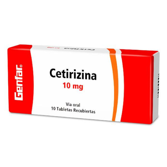 CETIRIZINA 10 MG 10 TABLETAS GF CETIRIZINA