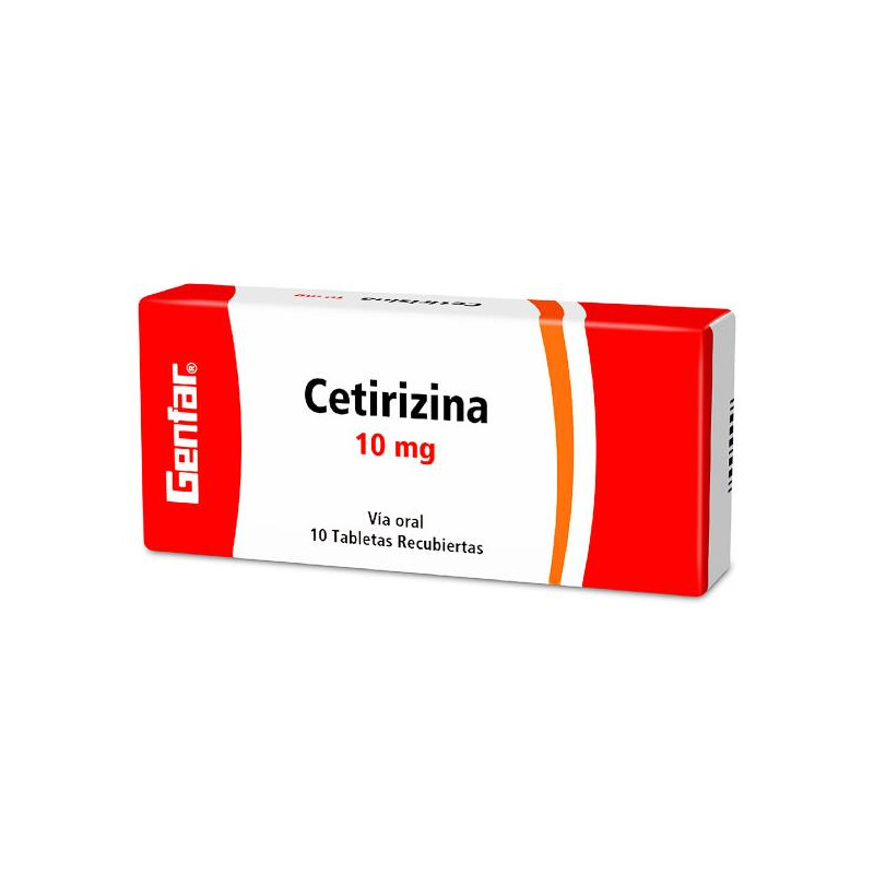 CETIRIZINA 10 MG 10 TABLETAS GF CETIRIZINA