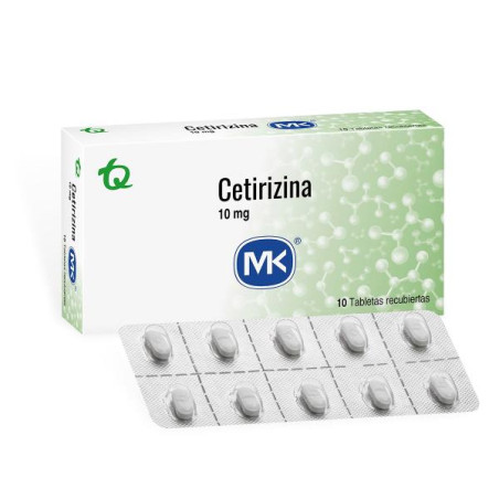 CETIRIZINA 10 MG 10 TABLETAS MK CETIRIZINA