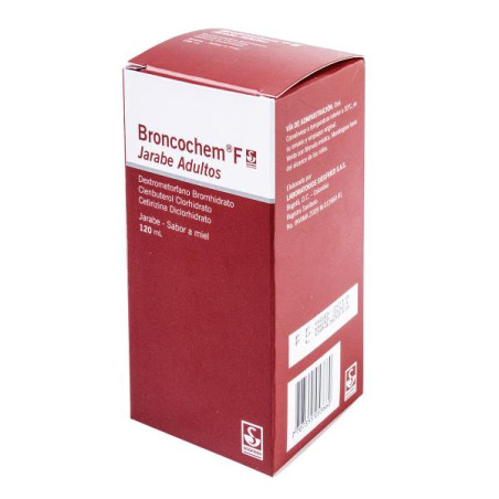 BRONCOCHEM F ADULTO JARABE 120 ML CETIRIZINA-DEXTROMETORFANO