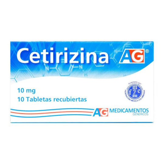 CETIRIZINA 10 MG 10 TABLETAS AG CETIRIZINA