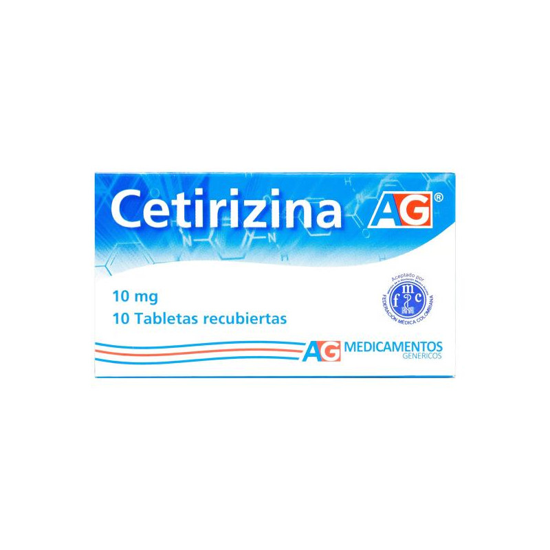 CETIRIZINA 10 MG 10 TABLETAS AG CETIRIZINA