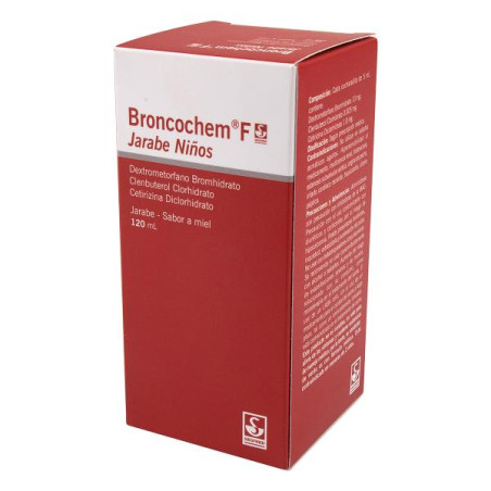 BRONCOCHEM F PEDIATRICO JARABE 120 ML CETIRIZINA-DEXTROMETORFANO