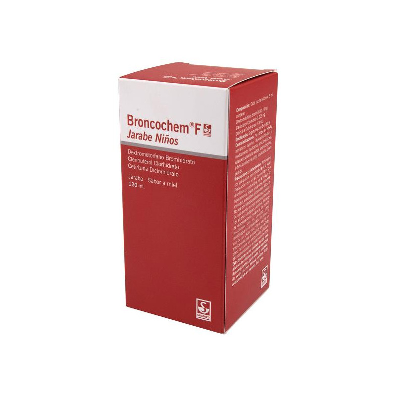 BRONCOCHEM F PEDIATRICO JARABE 120 ML CETIRIZINA-DEXTROMETORFANO