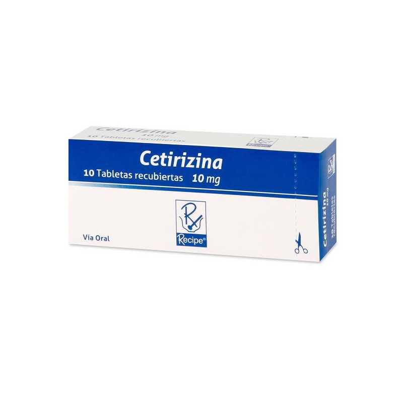 CETIRIZINA 10 MG 10 TABLETAS RC CETIRIZINA