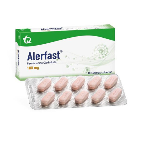 ALERFAST 180 MG 10 TABLETAS FEXOFENADINA