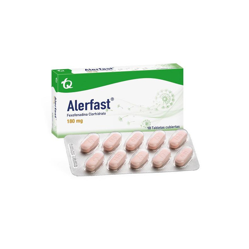 ALERFAST 180 MG 10 TABLETAS FEXOFENADINA