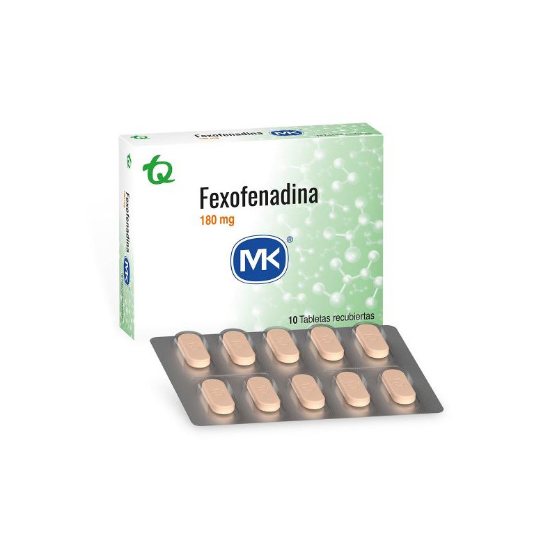 FEXOFENADINA 180 MG 10 TABLETAS MK FEXOFENADINA