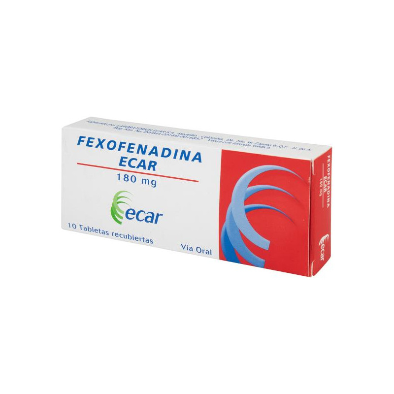 FEXOFENADINA 180 MG 10 TBS ECAR FEXOFENADINA 
