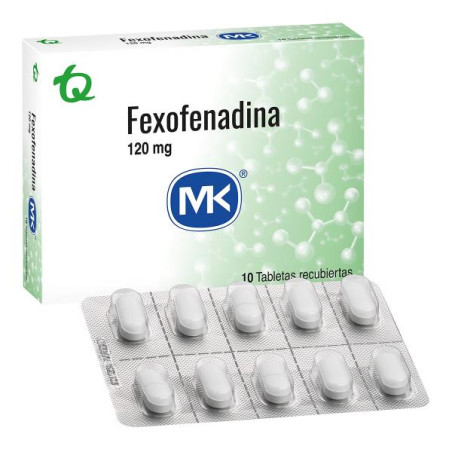 FEXOFENADINA 120 MG 10 TABLETAS MK FEXOFENADINA