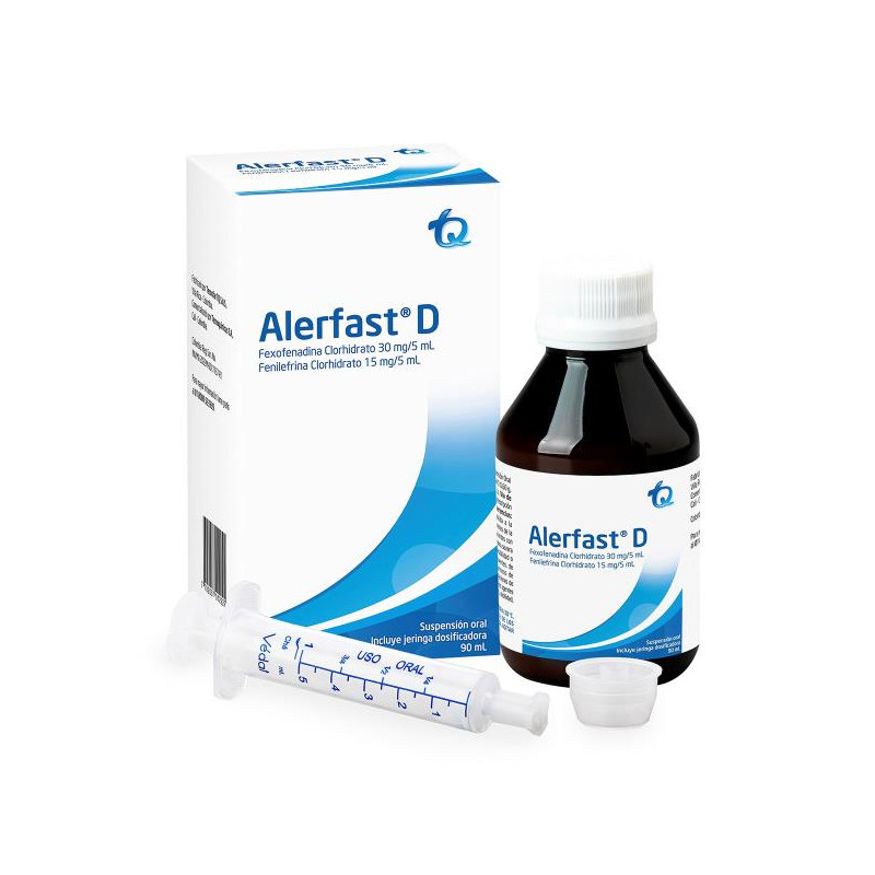 ALERFAST D SUSPENSION ORAL 90 ML FEXOFENADINA ALERFAST D SUSPENSION ORAL 90 ML FEXOFENADINA