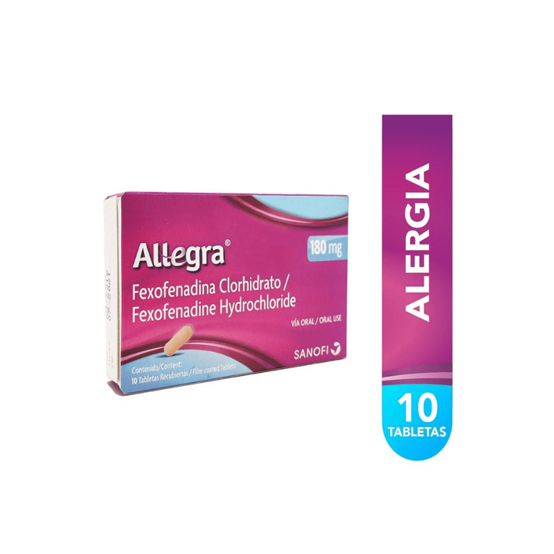 ALLEGRA 180 MG 10 TABLETAS (DA)(A) FEXOFENADINA
