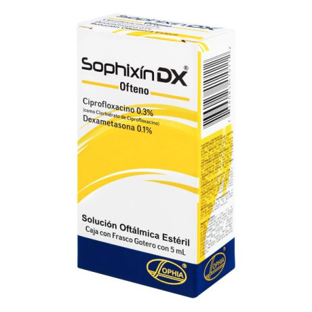SOPHIXIN DX OFTENO 0.1% 0.3% 5 ML. DEXAMETASONA-CIPROFLOXACI