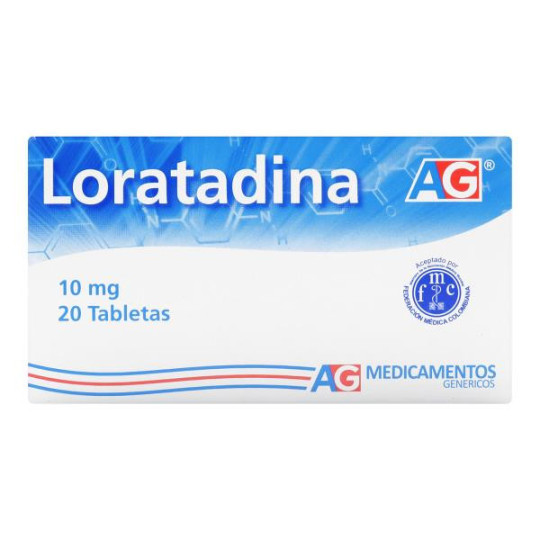 LORATADINA 10 MG 20 TABLETAS AG LORATADINA LORATADINA 10 MG 20 TABLETAS AG LORATADINA