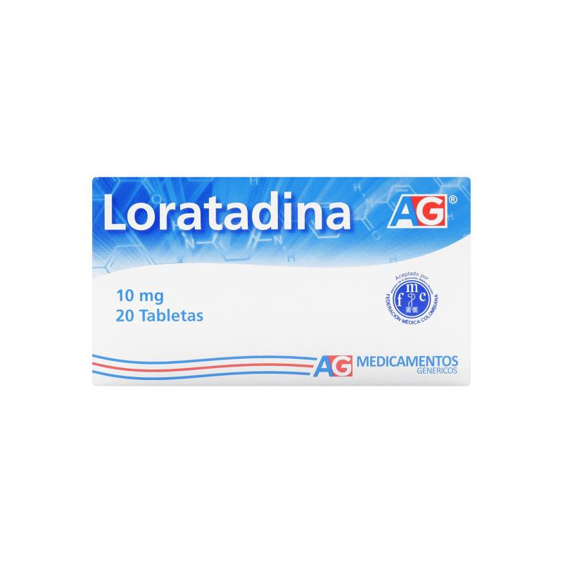 LORATADINA 10 MG 20 TABLETAS AG LORATADINA LORATADINA 10 MG 20 TABLETAS AG LORATADINA
