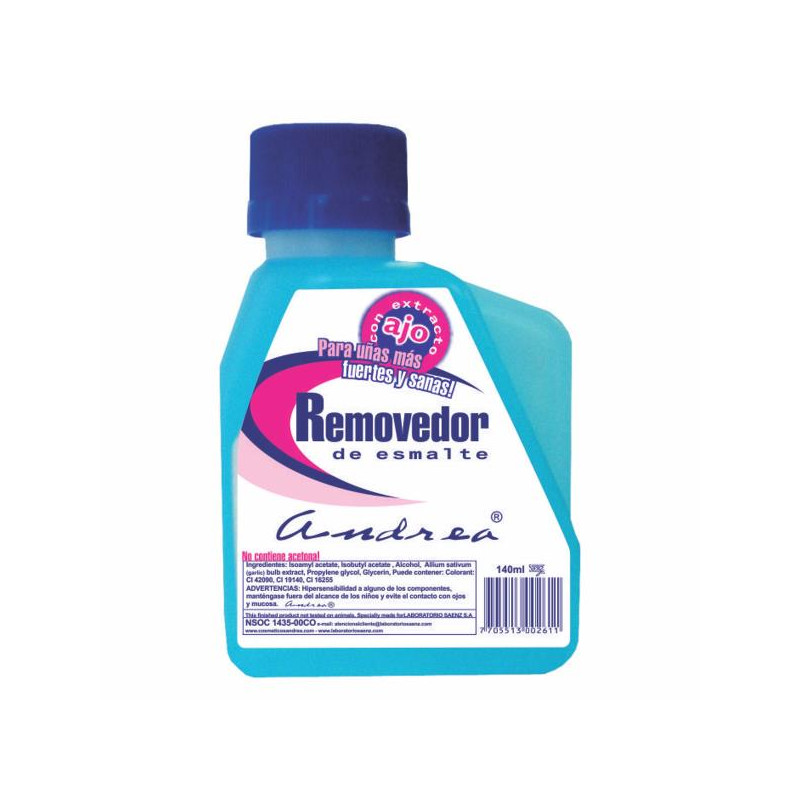 REMOVEDOR ANDREA 140 ML REMOVEDOR DE ESMALTE