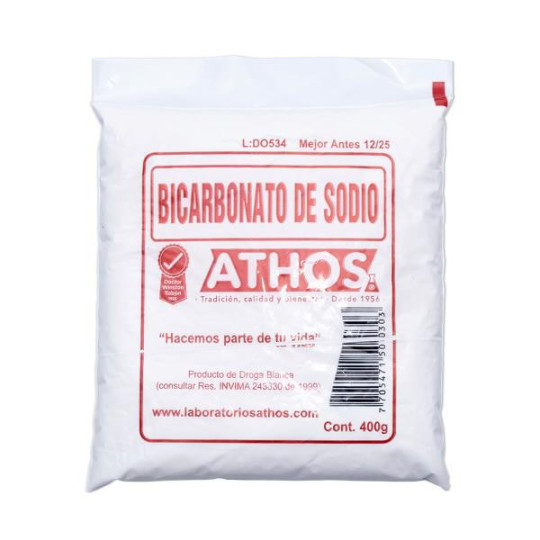BICARBONATO DE SODA 400 GR ATHOS BICARBONATO DE SODIO BICARBONATO DE SODA 400 GR ATHOS BICARBONATO DE SODIO