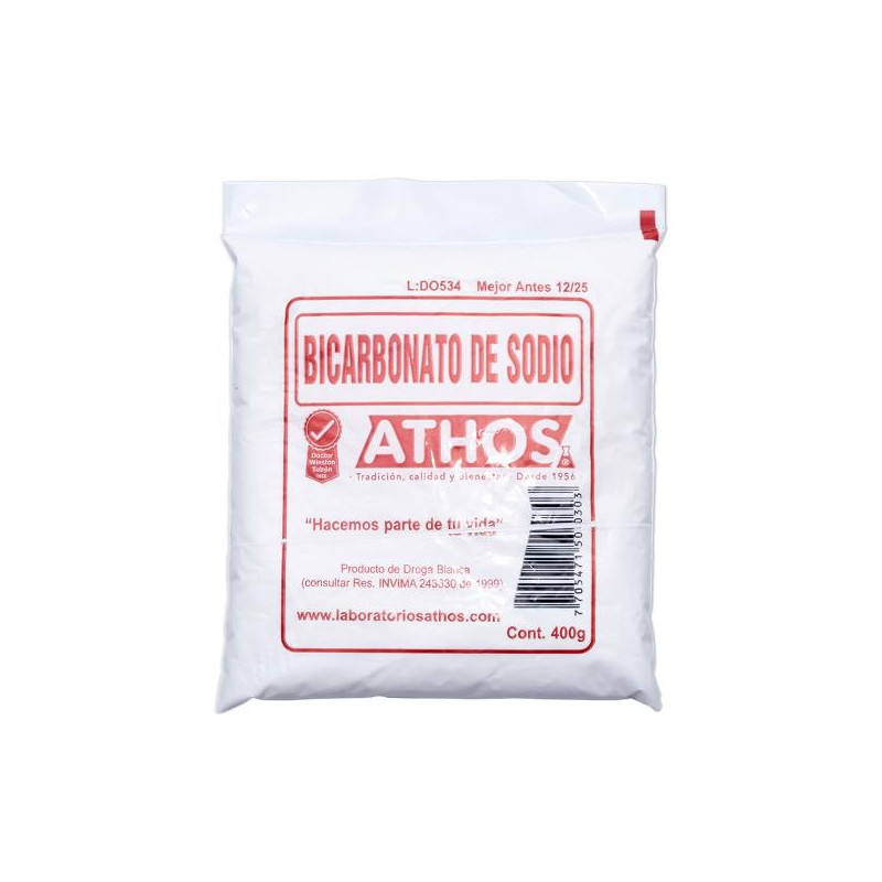BICARBONATO DE SODA 400 GR ATHOS BICARBONATO DE SODIO BICARBONATO DE SODA 400 GR ATHOS BICARBONATO DE SODIO