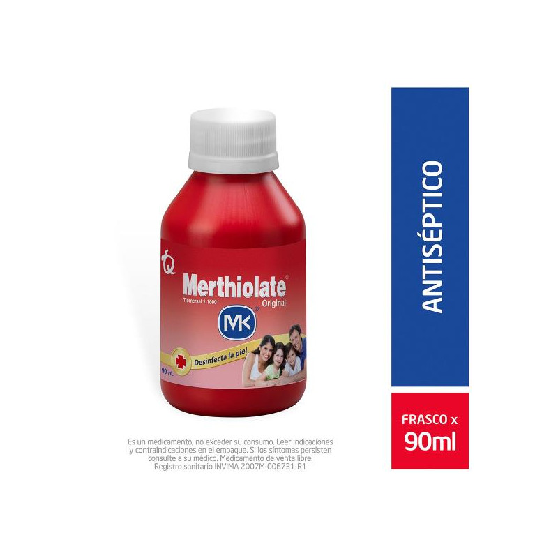 MERTHIOLATE ROJO TECNOQUIMICAS 90 ML TIMEROSAL