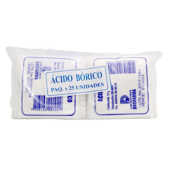ACIDO BORICO 15 GR 25 SBS DROFARMA ACIDO BORICO