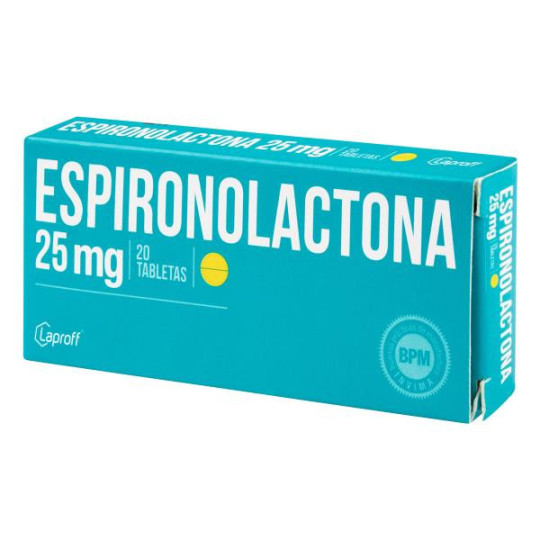 ESPIRONOLACTONA 25 MG 20 TABLETAS LP ESPIRONOLACTONA 