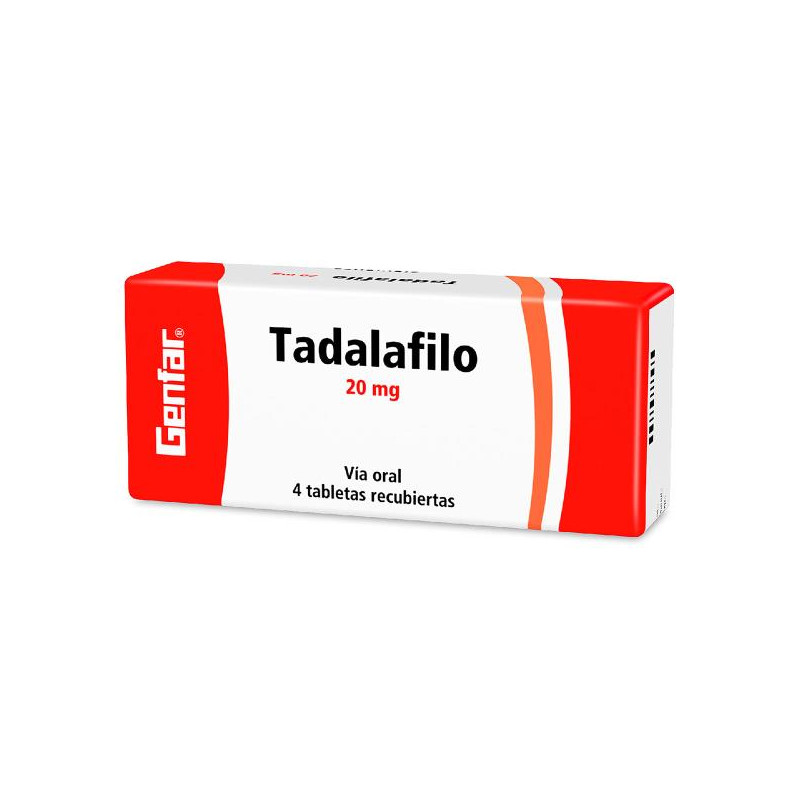 TADALAFILO 20 MG 4 COMPRIMIDOS GF TADALAFIL 