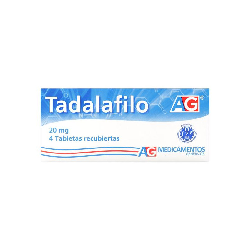 TADALAFILO 20 MG 4 TABLETAS AG TADALAFIL 
