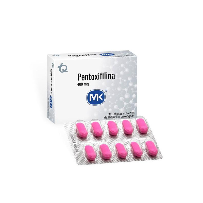 PENTOXIFILINA LP 400 MG 30 TABLETAS MK PENTOXIFILINA