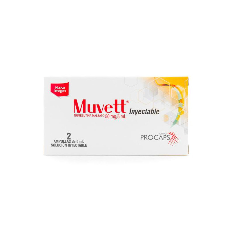 MUVETT INYECTABLE 2 AMPOLLAS 5 ML TRIMEBUTINA MUVETT INYECTABLE 2 AMPOLLAS 5 ML TRIMEBUTINA