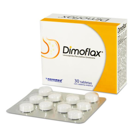 DIMOFLAX 150 MG 30 TABLETAS LEVOSULPIRIDA PANCREATINA SIMETICONA