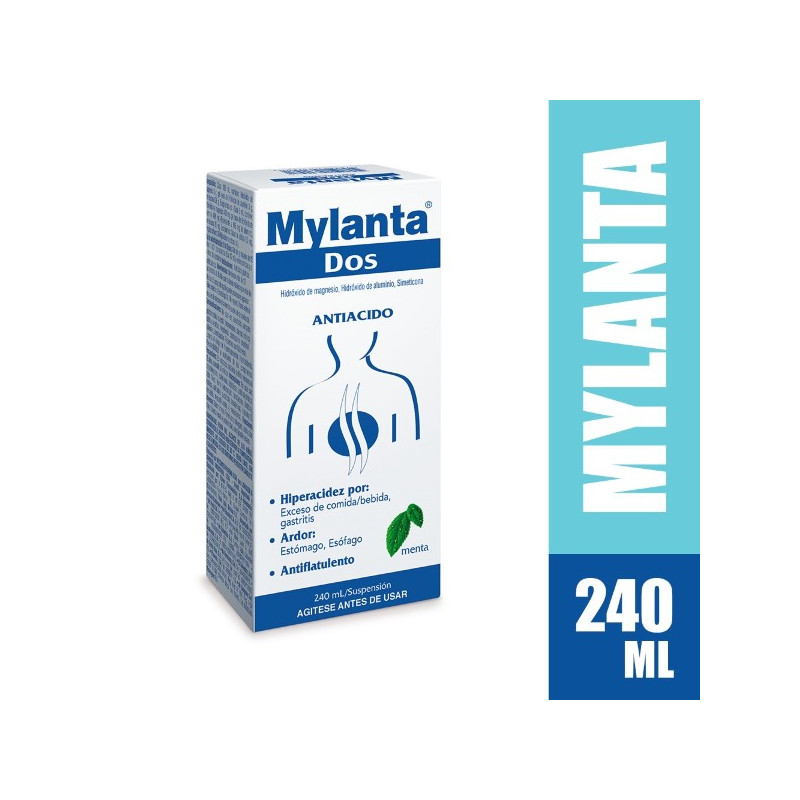 MYLANTA DOS MENTA LIQUIDA 240 ML SIMETICONA-HIDROXIDO ALUMINIO- MAGNESIO