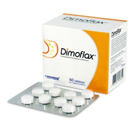 DIMOFLAX 150 MG 60 TABLETAS LEVOSULPIRIDA PANCREATINA SIMETICONA