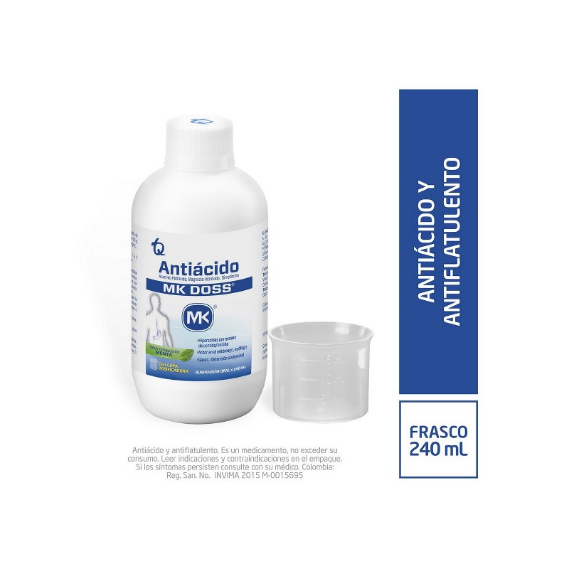 ANTIACIDO MENTA DOSS 240 ML MK SIMETICONA-HIDROXIDO ALUMINIO- MAGNESIO