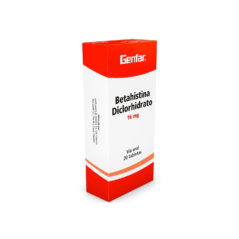 BETAHISTINA 16 MG 20 TABLETAS GF
