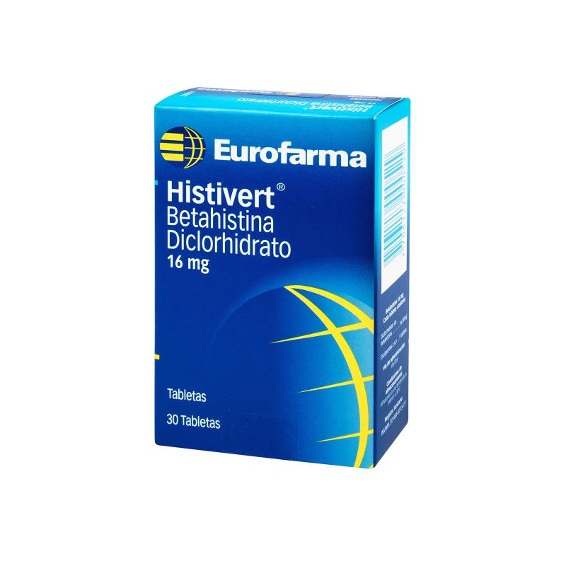 HISTIVERT 16 MG 30 TABLETAS BETAHISTINA DICLOHIDRATO