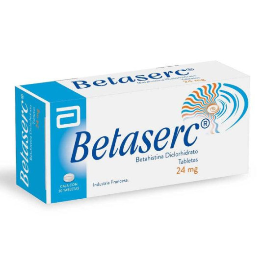 BETASERC 24 MG 20 TABLETAS (A)(PB)(DA) BETAHISTINA DICLOHIDRATO