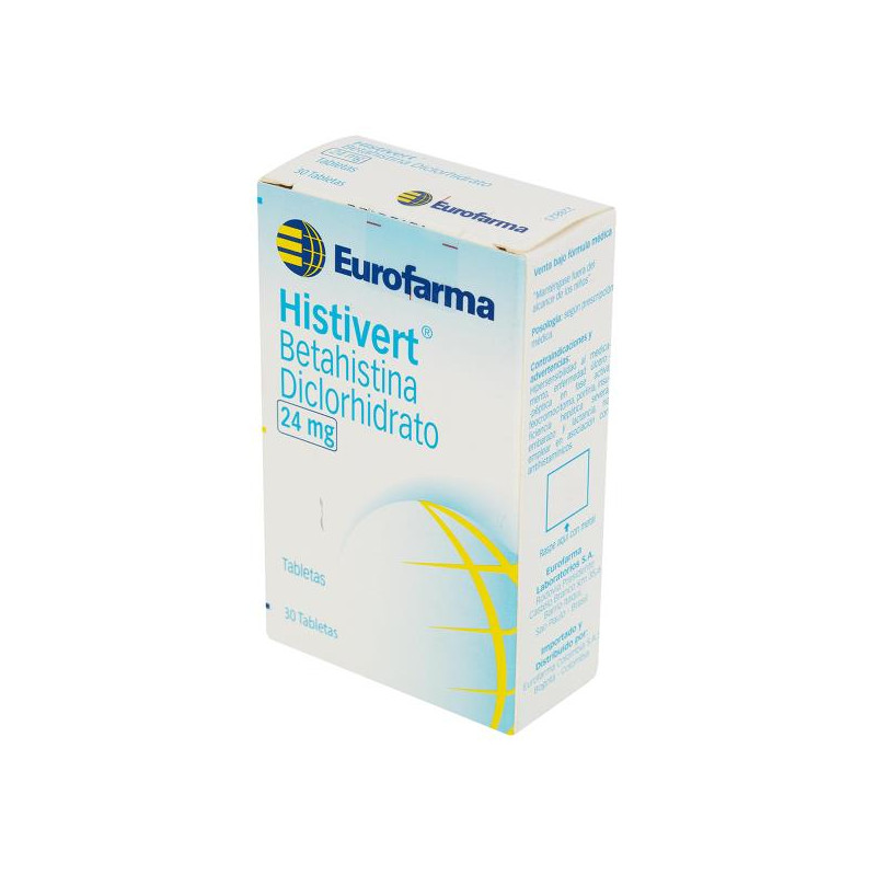 HISTIVERT 24 MG 30 TABLETAS BETAHISTINA DICLOHIDRATO HISTIVERT 24 MG 30 TABLETAS BETAHISTINA DICLOHIDRATO