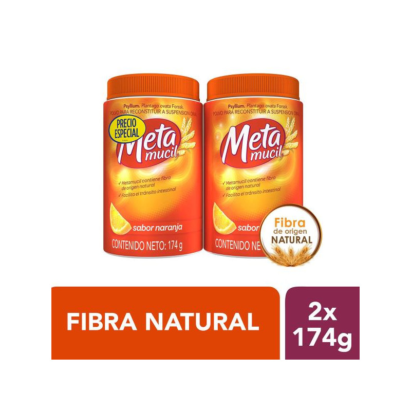 2 METAMUCIL FIBRA 174GR FCO 30 DOSIS P.E LAXANTE 