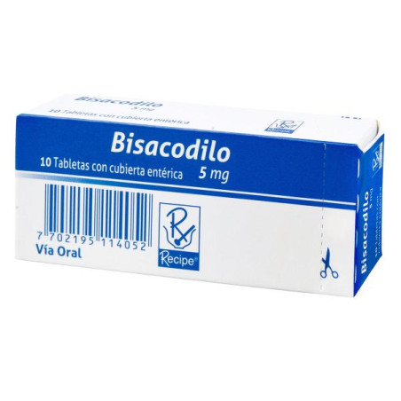 BISACODILO 5 MG 10 TABLETAS RC BISACODILO 