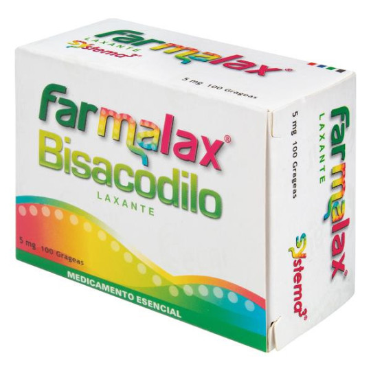 FARMALAX BISACODILO 5 MG 100 CAPSULAS BISACODILO FARMALAX BISACODILO 5 MG 100 CAPSULAS BISACODILO