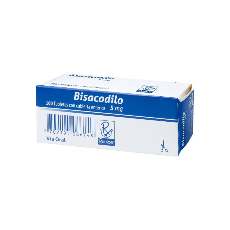 BISACODILO 5 MG 100 TABLETAS RC BISACODILO BISACODILO 5 MG 100 TABLETAS RC BISACODILO