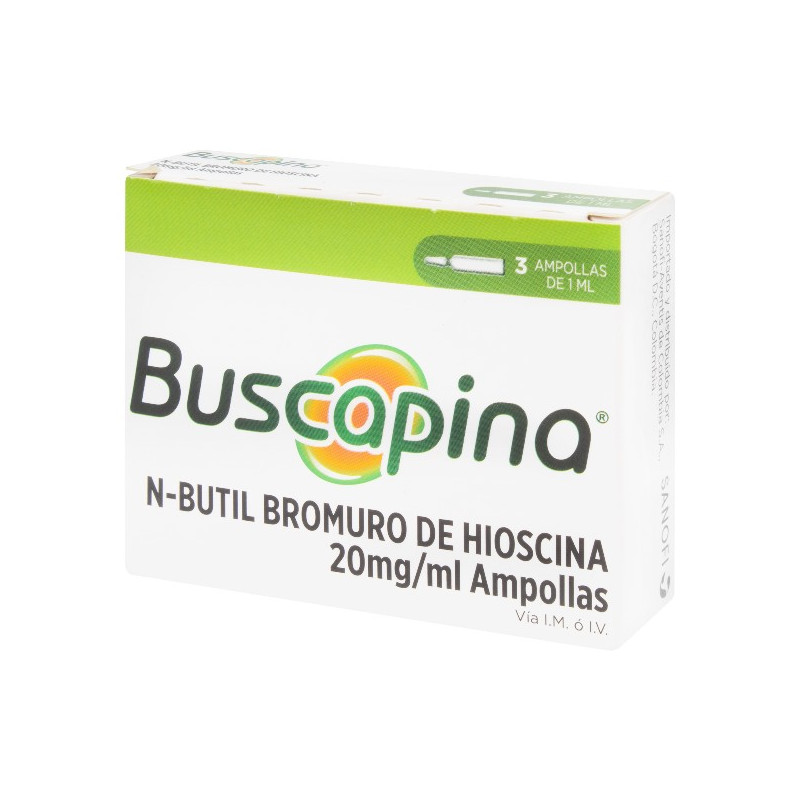 BUSCAPINA 20 MG 1 ML 3 AMPOLLAS HIOSCINA