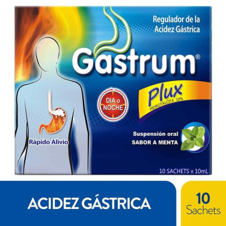 GASTRUM PLUS MENTA 10 SACHETS 10 ML FAMOTIDINA