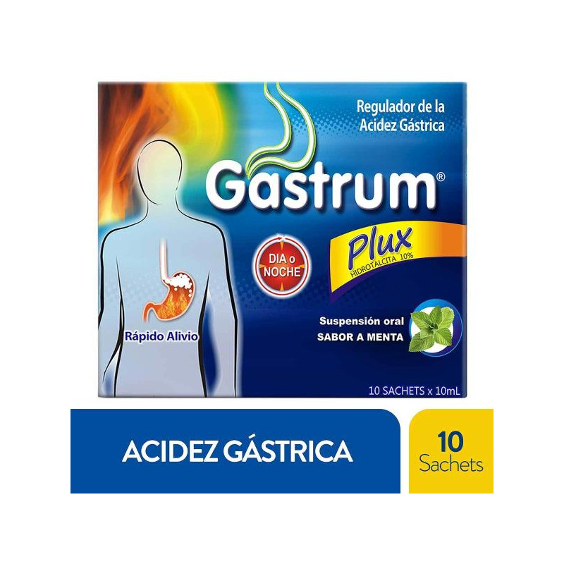 GASTRUM PLUS MENTA 10 SACHETS 10 ML FAMOTIDINA