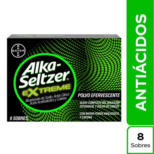 ALKA SELTZER EXTREME 8 SOBRES BICARBONATO DE SODIO 