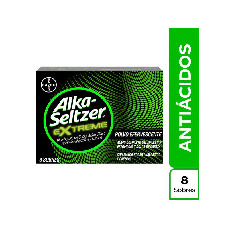 ALKA SELTZER EXTREME 8 SOBRES BICARBONATO DE SODIO 