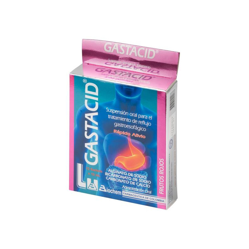 GASTACID FRUTOS ROJOS 12 SBS ALGINATO-BICARBONATO DE SODIO CALCIO 